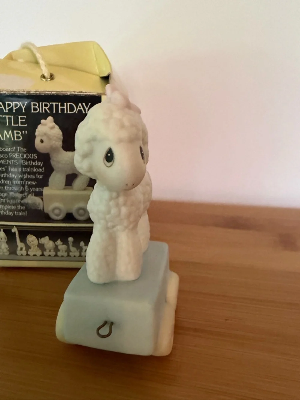 Enesco Precious Moments Happy Birthday Little Lamb Age 1 Train Figurine. 1985